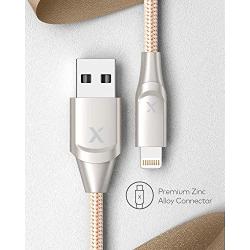 iPhone Charger Xcentz 3ft 2 Pack, MFi Certified Lightning Cable, High-Speed iPhone Charger Cable Durable Braided Charging Cord for iPhone 11/X/XS/XR/XS Max/8/7/7 Plus/6/5s, iPad Mini/Air, Gold