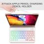 Keyboard Case for iPad Pro 11 2020 2nd Generation, iPad Pro 11 Case with Keyboard 2018-7 Backlight & Detachable - with Pencil Holder - Flip Stand Cover - iPad Pro 11 inch Keyboard for Tablet, Rose B