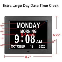 8.4 Inch Digital Day Clocks Auto Dimming Extra Large Day Date Time Dementia Calendar Clock Perfect for Seniors Elderly Alzheimer Vision Impaired