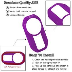 Headlight Lamp Switch Trim Cover Button Decoration Interior Accessories for 2018-2021 Jeep Wrangler JL JLU & Gladiator JT (Purple)