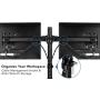 Mount-It! Dual Monitor Mount | Double Monitor Desk Stand Arm | Fits 2 Computer Screens 17 19 20 21 22 24 27 Inch | Two VESA 75 100 Compatible Displays | C-Clamp and Grommet Bases Included