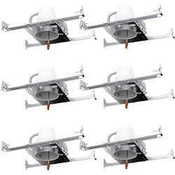Sunco Lighting 6 Pack 4 Inch New Construction Housing, Air Tight IC Rated Steel Can, 120-277V, TP24 Connector Included for Easy Install - UL & Title 24 Compliant