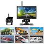 Rimoody Wireless Backup Camera Kit with 7” Monitor for Car 12-24V Trucks,Cars,SUVs,Vans,Campers Reverse Rear View Camera Night Vision Waterproof Vehicle Backup Camera Parking System with Car Charger