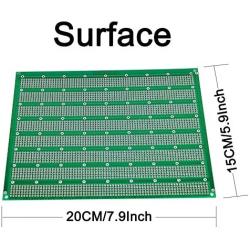 YUNGUI 15X20 CM PCB Prototype Board Solderable PerfBoard,Universal Printed Circuit Board for Arduino and DIY Electronics Project, Gold-Plated, 6''x8'',2 Pack