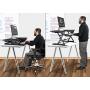 Halter Stand Up Desk Converter for Laptop, Dual Monitor and Laptop Riser Adjustable Standing Desk w/Cable Management & Keyboard Tray (Black)