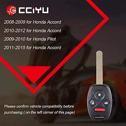 cciyu 4 Buttons Key Fob Replacement Keyless Entry Remote Car Key Fob Clicker Transmitter Alarm Replacement for 08-15 for H onda Accord/Pilot KR55WK49308 267T-5WK49308 5WK4930 (Pack of 1)