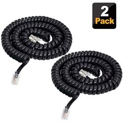 Phone Cord Landline,SHONCO 2 Pack 4M 13Ft Telephone Cord,Phone Cord,Phone Cords for landline with Standard RJ9 4P4C Plugs,Black