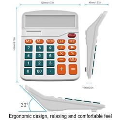 Helect Calculator, Standard Function Desktop Calculator, White