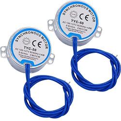 TWTADE 2PCS 5-6RPM TYC-50 Synchronous Synchron for Cup Turner, AC 100~127V 50/60Hz 4W CW/CCW Turntable motor with 6ft Lamp cord,7mm Connector,Coupling,Screw,wrench TYC-50
