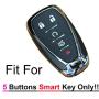 Qty(2) Alegender Slilicone 5-Buttons Smart Key Fob Cover Case Holder Remote Bag Protector Fit for 2017 2018 2019 Chevy Malibu Camaro Trax Traverse Sonic Cruze Volt Equinox Spark