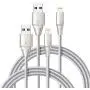 iPhone Charger Xcentz 3ft 2 Pack, MFi Certified Lightning Cable, High-Speed iPhone Charger Cable Durable Braided Charging Cord for iPhone 11/X/XS/XR/XS Max/8/7/7 Plus/6/5s, iPad Mini/Air, Silver