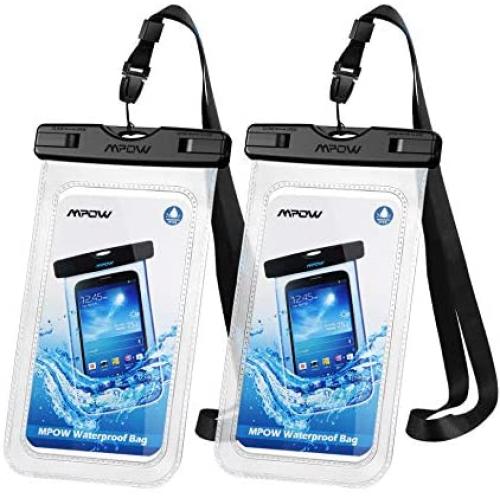 Mpow 097 Universal Waterproof Case, IPX8 Waterproof Phone Pouch Dry Bag Compatible for iPhone 12/12 Pro Max/11/11 Pro/SE/Xs Max/XR/8P/7 Galaxy up to 7'', Phone Pouch for Beach Kayaking Travel (2 Pack)
