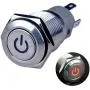 Ulincos Latching Push Button Switch U16F5 1NO1NC SPDT ON/OFF Silver Stainless Steel Shell with Red Power Symbol LED Suitable for 16mm 5/8'' Mounting Hole (Red) Ulincos Latching Push Button Switch U16F5 1NO1NC SPDT ON/OFF Silver Stainless Steel Shell with Red Power Symbol LED Suitable for 16mm 5/8'' Mounting Hole (Red)