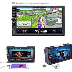 Car Stereo,LSLYA 7-inch Double DIN HD Touch Screen, Bluetooth, GPS Navigation System, FM/AM/RDS, Support for Backup Camera & Steering Wheel Control