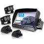 ZEROXCLUB Wired Backup Camera Kit, 7 DVR Split Monitor with Touch Button, HD 1080P & IP69 Waterproof Reverse Rear Side View Camera + Parking Lines for Truck/Semi-Trailer/Box Truck/RV-Y704