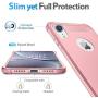 iPhone XR Case with Card Holder and[Screen Protector Tempered Glass x2Pcs] SUPBEC Protective Ultra-Thin-Slim Cover with Silicone TPU Shockproof Rubber Wallet Case for iPhoneXR 6.1''-Rose Gold
