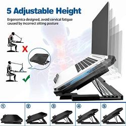 Laptop Cooling Pad, Gaming Laptop Cooler Stand with 2 Quiet Cooling Big Fans, 5 Stand Height Adjustable, Dual USB 2.0 Ports, Adjustable The Wind Speed for 11-17'' Notebook, MacBook Air Pro, Microsoft