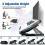 Laptop Cooling Pad, Gaming Laptop Cooler Stand with 2 Quiet Cooling Big Fans, 5 Stand Height Adjustable, Dual USB 2.0 Ports, Adjustable The Wind Speed for 11-17'' Notebook, MacBook Air Pro, Microsoft