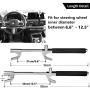 Tevlaphee Steering Wheel Lock for Cars,Wheel Lock,Vehicle Anti-Theft Lock,Adjustable Length Clamp Double Hook Universal Fit Emergency Hammer Window Breaker Self Defense Heavy Duty Secure (Black)