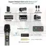 Wireless Microphone, UHF Wireless Dual Handheld Dynamic Mic System Set with Rechargeable Receiver, 160ft Range, 6.35mm(1/4) Plug, for Karaoke, Voice Amplifier, PA System, Singing Machine, Church