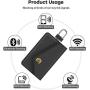 MONOJOY 2 Pack Faraday Bag Car Key Signal Blocker Pouch for Keyless Cars RFID Key Signal Blocking Pouch with Hook Securing Chain(Black)