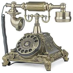 TelPal Rotary Dial Vintage Antique Home Telephone Table Replica, Retro Office Corded Telephone Decor