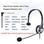 Callez 2.5mm Cordless Phone Headset Mono, Hands-Free Telephone Headset With Noise Canceling Mic For DECT AT&T ML17929 Vtech Panasonic KX-T7630 KX-T7633 Uniden RCA Cisco Call Center Home Office(C300D1)