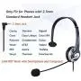 Callez 2.5mm Cordless Phone Headset Mono, Hands-Free Telephone Headset With Noise Canceling Mic For DECT AT&T ML17929 Vtech Panasonic KX-T7630 KX-T7633 Uniden RCA Cisco Call Center Home Office(C300D1)