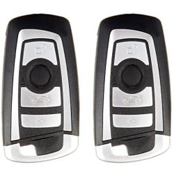 cciyu Replacement Keyless Entry Remote Uncut Car Key Fob 2 X 4 Buttons Replacement for B MW Series KR55WK49863