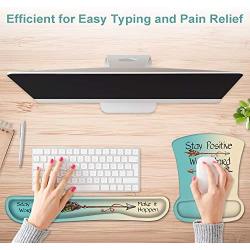 EkuaBot Arrow Keyboard Wrist Rest Pad & Mouse Wrist Rest Support Pads Set for Computers & Laptop, Made of Memory Foam, Soft and Breathable, Ergonomic Design, Non-Slip Rubber Base, Easy Typing