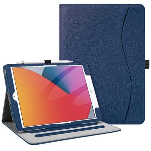 Fintie Case for New iPad 8th Gen (2020) / 7th Generation (2019) 10.2 Inch - [Corner Protection] Multi-Angle Viewing Folio Stand Cover with Pocket, Pencil Holder, Auto Wake/Sleep, Navy