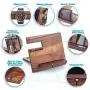 TESLYAR Natural Walnut Wood Phone Docking Station Hooks Key Holder Wallet Stand Watch Organizer Men Gift Husband Anniversary Birthday Nightstand Purse Father Graduation Male Travel Idea Gadgets Solid