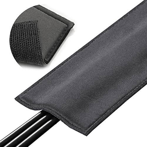 5-Ft Carpet Cord Cover for Floor, Cushioned Cord Protector, Works on Loop Pile, Berber or Most Office Style Carpet ONLY - Dark Gray