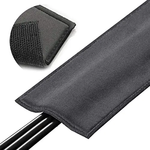 5-Ft Carpet Cord Cover for Floor, Cushioned Cord Protector, Works on Loop Pile, Berber or Most Office Style Carpet ONLY - Dark Gray