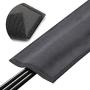 5-Ft Carpet Cord Cover for Floor, Cushioned Cord Protector, Works on Loop Pile, Berber or Most Office Style Carpet ONLY - Dark Gray