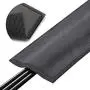 5-Ft Carpet Cord Cover for Floor, Cushioned Cord Protector, Works on Loop Pile, Berber or Most Office Style Carpet ONLY - Dark Gray