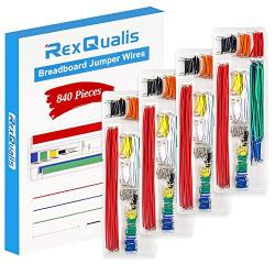 REXQualis 840 Pieces Breadboard Jumper Wire Kit with 14 Lengths Assorted Jumper Wire for Breadboard Prototyping Solder Circuits