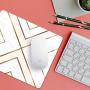 Oriday Gaming Mouse Pad Custom, Modern Gold Cross Line Design for Women Non-Slip Rubber Thick Mouse Pad for Computers Laptop (Chic White)