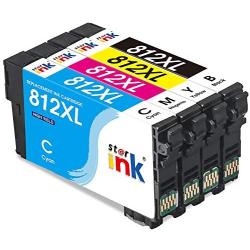 starink Remanufactured Ink Cartridge Replacement for Epson 812 XL 812XL T812 T812XL for Workforce Pro WF-7840 WF-7820 EC-C7000 Printer, (Black Cyan Magenta Yellow, 4 Packs)