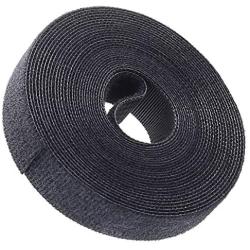 Saisn Reusable Fastening Tape Cable Ties 3/4 Inch Double Side Hook Roll (5 Yard, Black Upgraded Version)