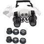PROW New Headband Head-Worn Glasses Magnifier 10x 15x 20x 25x LED Jeweler Watch Repair Magnifying Eye Gass Loupe Binocular Magnifier for Jewelry Appraisal,Electronic Repair
