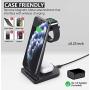 Wireless Charger, Detachable 3 in 1 Wireless Charging Station, Qi 15W Fast Wireless Charger Stand for Apple Watch SE 6 5 4 3 2 AirPods Pro iPhone 12 11 Pro Max Xs X Xr 8 Plus(with QC 3.0 Adapter)
