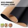 Natural Cork & Leather Desk Pad 24'' x 17'', Vine Creations Desk Mat Waterproof Black - Dual Sided - Mouse Writing Surface - PU Leather & Premium Eco-Friendly Cork Small Blotter Protector