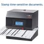 Pyramid Time Systems 3700 Heavy Duty Steel Time Clock and Document Stamp, Prints employee time & up to 14 pre-programmed messages, Made in the USA, Black