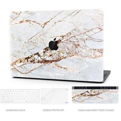 Timocy Hard Case Compatible with MacBook Air 13 Inch – Marble Laptop Case with Keyboard Cover, Screen Protector, Touch Pads Sticker – Enhanced Protection – Gorgeous Designs, Abstract Slash Marble