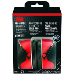 3M - 90565-4DC-PS Pro-Grade Noise-Reducing Earmuff, NRR 30 dB, Lightweight and Adjustable Black