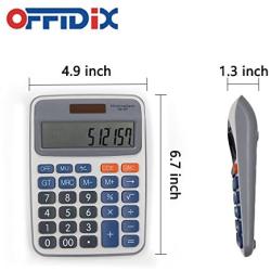 OFFIDIX Desk Calculators Office Desktop Calculator,Solar and Battery Dual Power Electronic Calculator Portable 12 Digit Large LCD Display Calculator Handheld Calculator (Dark Blue)