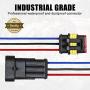 HIFROM 10 Kit (2 + 3 + 4 Pin) Car Male & Female Waterproof Electrical Connectors Plug Socket Kit With 10cm Wire AWG Gauge Marine
