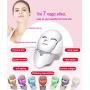 VLiXXO 7 Colors PDT Photon Light Therapy Facial & Neck Mask Korean LED Photodynamic Beauty Treatment, Acne, Scarring & Wrinkles Removal. Anti Aging & Skin Rejuvenating, Tightening & Whitening
