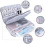 Universal Electronics Accessories Organizer, Waterproof Portable Cable Organizer Bag,Travel Gear Carry Bag for Cables (L, Black) (Grey, L)
